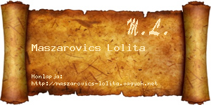 Maszarovics Lolita névjegykártya